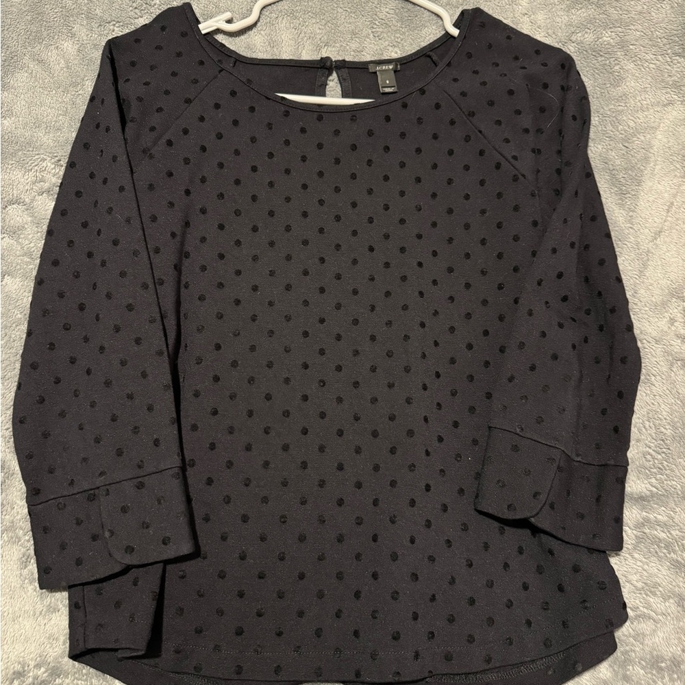 J. Crew Gray Boxy 3/4 Sleeve Blouse